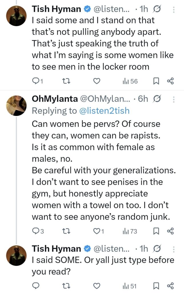 women like to see men in locker rooms